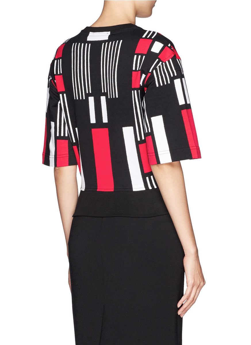 几何图案宽口袖上衣