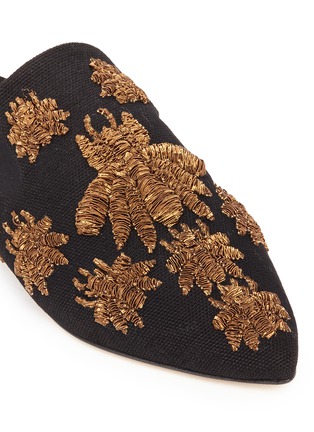 细节 - 点击放大 - SANAYI 313 - RAGNO昆虫刺绣纯棉平底凉拖