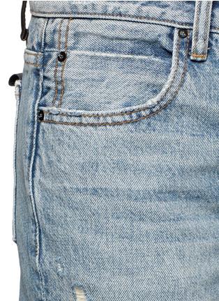 细节 - 点击放大 - T BY ALEXANDER WANG - 补丁磨破水洗纯棉牛仔裤