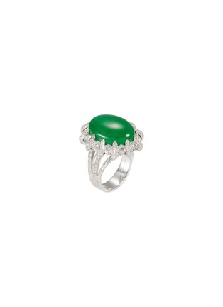 模特儿示范图 - 点击放大 - SAMUEL KUNG - Diamond jade 18k gold ring