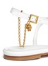 细节 - 点击放大 - ALEXANDER MCQUEEN - Skull charm chain leather thong sandals