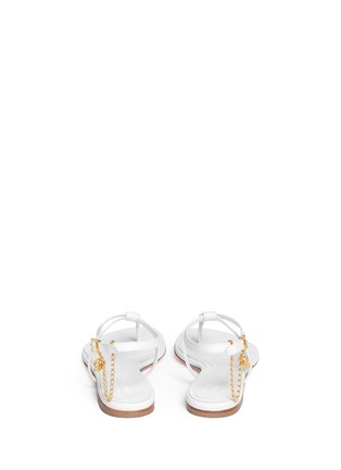 背面 - 点击放大 - ALEXANDER MCQUEEN - Skull charm chain leather thong sandals