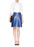 模特儿示范图 - 点击放大 - ALEXANDER MCQUEEN - Floral laser cutout leather wrap skirt