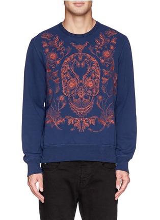 首图 - 点击放大 - ALEXANDER MCQUEEN - Floral skull embroidery sweatshirt