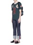模特儿示范图 - 点击放大 - GUCCI - 花卉蛇形图案纯棉T恤