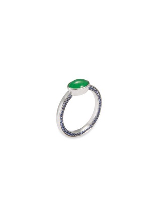 模特儿示范图 - 点击放大 - SAMUEL KUNG - Sapphire jade 18k white gold ring