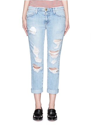 细节 - 点击放大 - CURRENT/ELLIOTT - THE FLING水洗磨破低腰牛仔裤