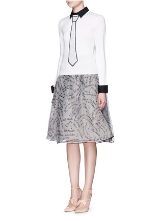 模特儿示范图 - 点击放大 - ALICE + OLIVIA - 领带仿水晶羊毛针织衫
