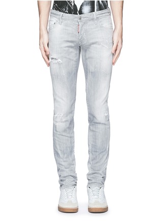 细节 - 点击放大 - DSQUARED2 - Slim水洗磨破修身牛仔裤