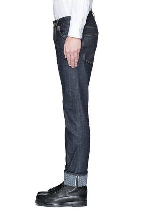 细节 - 点击放大 - DSQUARED2 - 修身水洗花卉布拼贴牛仔裤