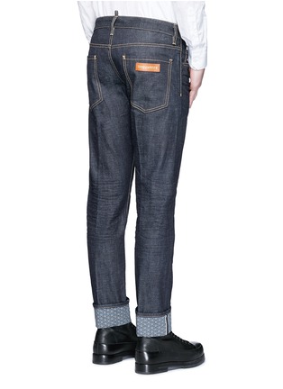 背面 - 点击放大 - DSQUARED2 - 修身水洗花卉布拼贴牛仔裤