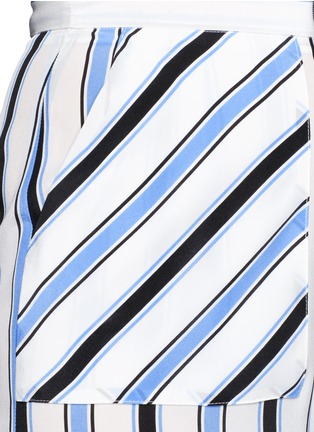 细节 - 点击放大 - MSGM - 拼色条纹真丝长裤