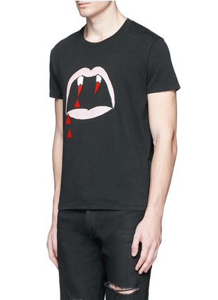 正面 -点击放大 - SAINT LAURENT - 嘴唇图案纯棉T恤