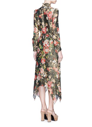 背面 - 点击放大 - SAINT LAURENT - Scarf neck floral jacquard dress