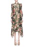 首图 - 点击放大 - SAINT LAURENT - Scarf neck floral jacquard dress