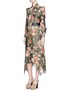 模特示范图 - 点击放大 - SAINT LAURENT - Scarf neck floral jacquard dress
