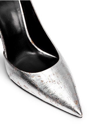 细节 - 点击放大 - MC Q SHOES - 金属感做旧刮痕粗银鞋