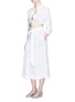 模特示范图 - 点击放大 - LISA MARIE FERNANDEZ - 竖纹棉混亚麻沙滩裙
