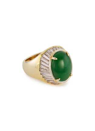 首图 - 点击放大 - SAMUEL KUNG - 'Cab' diamond jade 18k yellow gold ring