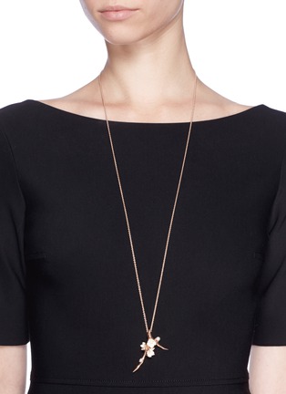 细节 - 点击放大 - SHAUN LEANE - Large branch pendant diamond and cultured pearl necklace