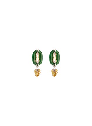 首图 - 点击放大 - SAMUEL KUNG - Diamond jade 18k gold earrings