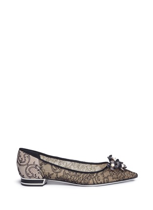 首图 - 点击放大 - RENÉ CAOVILLA - 花卉造型装饰蕾丝尖头平底鞋