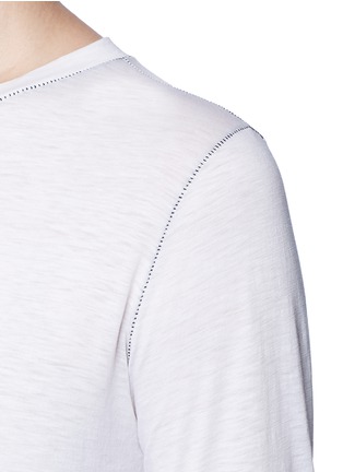 细节 - 点击放大 - HELMUT LANG - 镂空袖口棉混羊绒T恤