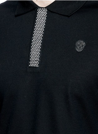 细节 - 点击放大 - ALEXANDER MCQUEEN - 骷髅及金属钉饰纯棉polo衫