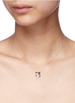 细节 - 点击放大 - BAO BAO WAN - 白色18K金钻石猫头鹰项链