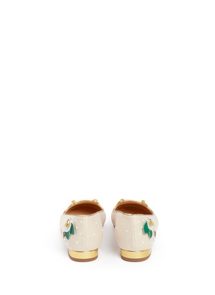 背面 - 点击放大 - CHARLOTTE OLYMPIA - FLORAL KITTY猫脸图案及雏菊装饰平底鞋