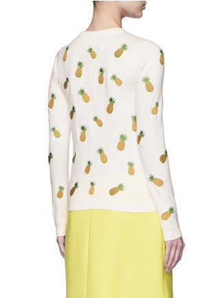 背面 - 点击放大 - ALICE + OLIVIA - 菠萝刺绣纯棉针织外套