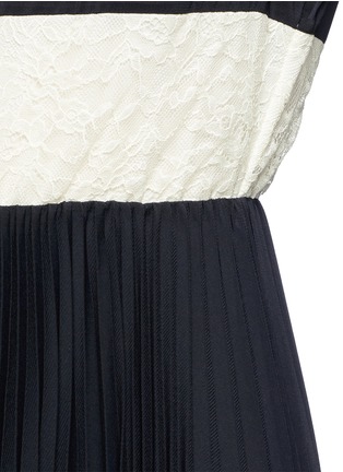 细节 - 点击放大 - ALICE + OLIVIA - GALE条纹蕾丝拼接连衣裙