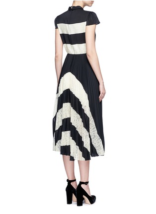 背面 - 点击放大 - ALICE + OLIVIA - GALE条纹蕾丝拼接连衣裙