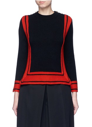 首图 - 点击放大 - ALEXANDER MCQUEEN - 拼色条纹羊绒针织衫