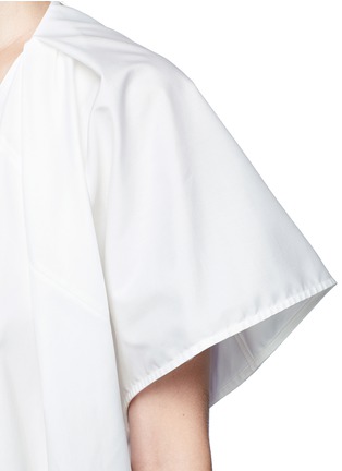 细节 - 点击放大 - BALENCIAGA - 褶裥装饰单色纯棉上衣