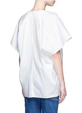 背面 - 点击放大 - BALENCIAGA - 褶裥装饰单色纯棉上衣