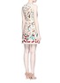 背面 - 点击放大 - ALICE + OLIVIA - 花卉刺绣和拼贴装饰纯棉连衣裙