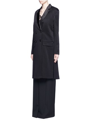 正面 - 点击放大 - GIVENCHY - 条纹开衩缎面西服款大衣