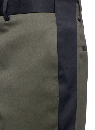 细节 - 点击放大 - BALENCIAGA - 拼色纯棉直脚长裤