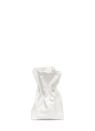 首图 –点击放大 - XIE DONG - “纸袋”褶皱骨瓷花瓶