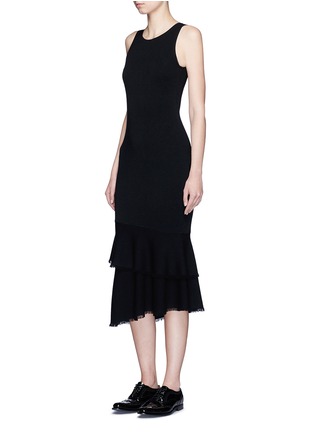 模特示范图 - 点击放大 - THEORY - NILIMARY须边荷叶边针织连衣裙