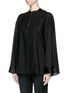 正面 -点击放大 - THE ROW - 'Miya' wool voile ruche cape back blouse