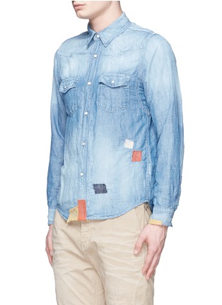 正面 -点击放大 - FDMTL - 水洗补丁棉混亚麻牛仔衬衫