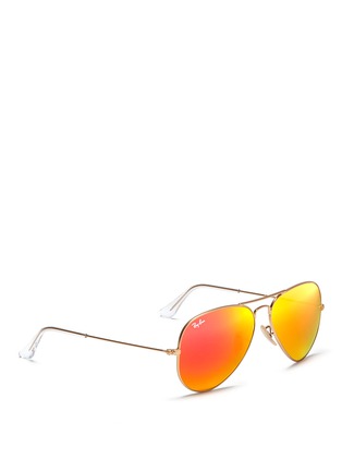 模特儿示范图 - 点击放大 - RAY-BAN - 'Aviator Large Metal' mirror sunglasses