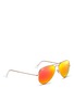 模特儿示范图 - 点击放大 - RAY-BAN - 'Aviator Large Metal' mirror sunglasses
