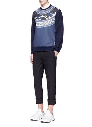 模特儿示范图 - 点击放大 - NEIL BARRETT - 迷彩阿拉伯头巾印花太空棉卫衣