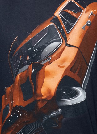 细节 - 点击放大 - CHRISTOPHER KANE - 破碎轿车印花纯棉T恤