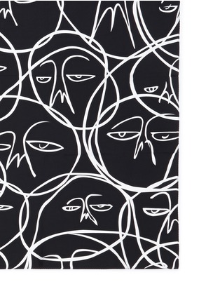 细节 - 点击放大 - HACULLA - ONE OF A KIND抽象人脸图案真丝围巾