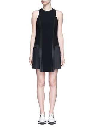 首图 - 点击放大 - NEIL BARRETT - 条纹拼贴百褶连衣裙