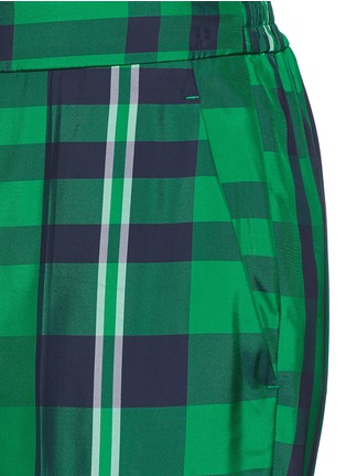 细节 - 点击放大 - STELLA MCCARTNEY - 格纹印花缎面休闲长裤